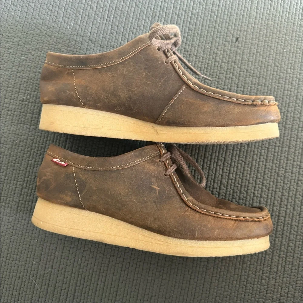 Clarks Brown Leather Loafers - Picture 2 of 7